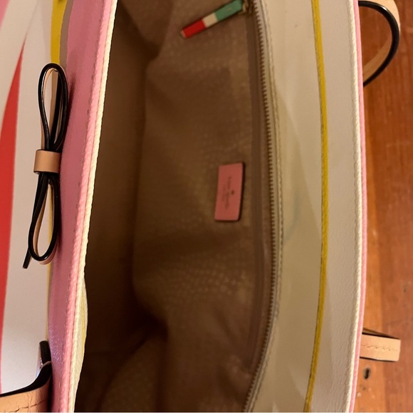 Kate Spade leather pastel stripe tote bag - Picture 7 of 10